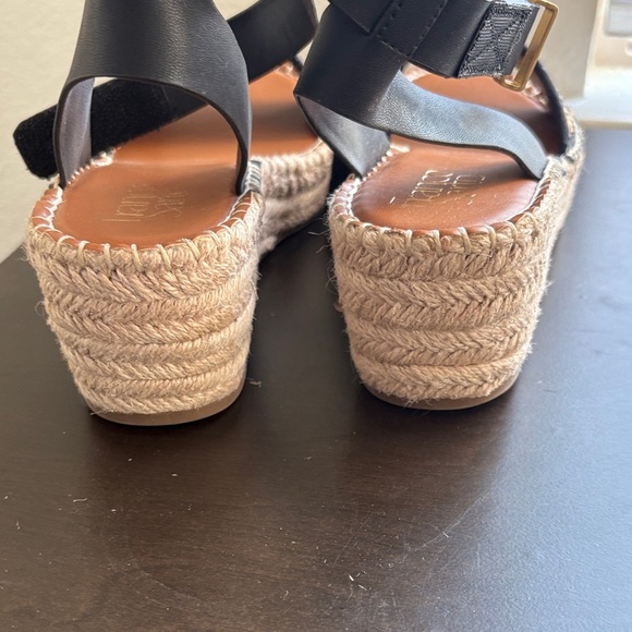 Franco Sarto Black and Tan Espadrille Wedges - Picture 6 of 6